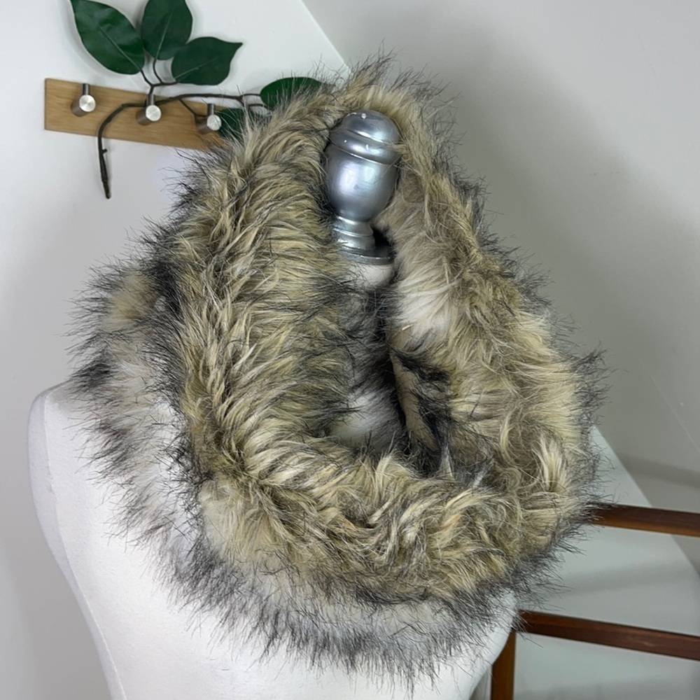 ASOS Faux Furry Satin Lined Infinity Scarf